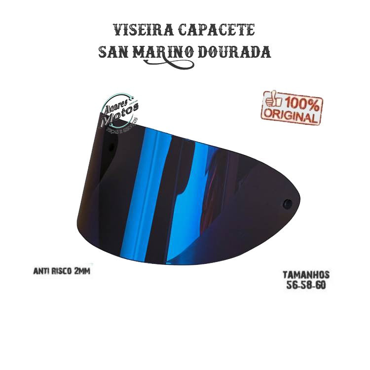 Lente Capacete Anti Risco San Marino Taurus Grossa 2mm Cromada Espelhada Camaleão Fumê Dourada