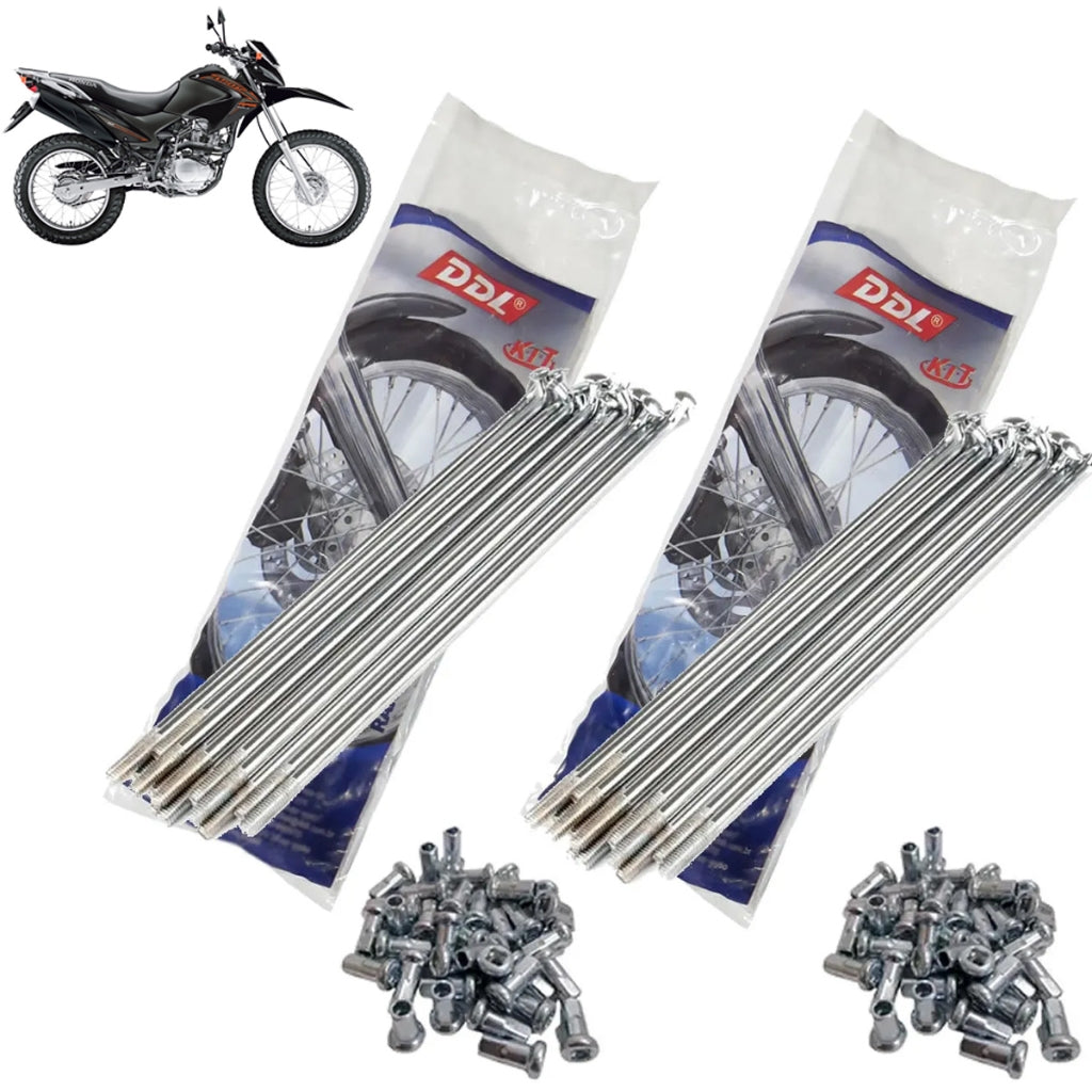 Jogo Raios Roda Dianteira + Traseira Bros 150 Bros 125 2005 Até 2014