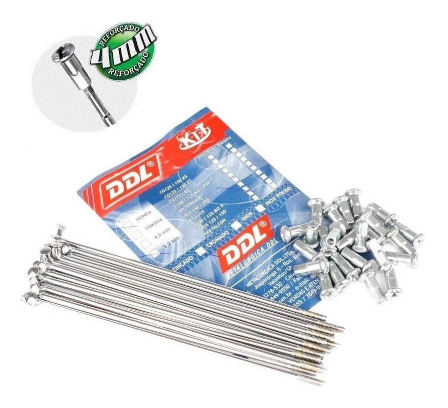 Jogo Raios Traseiro Ddl 4mm Bros 125 Bros 150 Bros 160