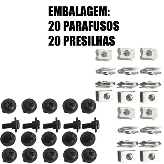 Kit 40 Pçs Presilhas Parafusos Carenagem Honda Titan 125 150 160 Fan 125 150 160 Biz 100 110 125
