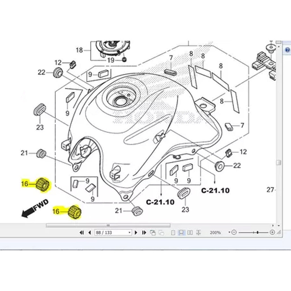 Coxim Tanque Dianteiro Titan 125 150 160 Fan 125 150 160 Start
