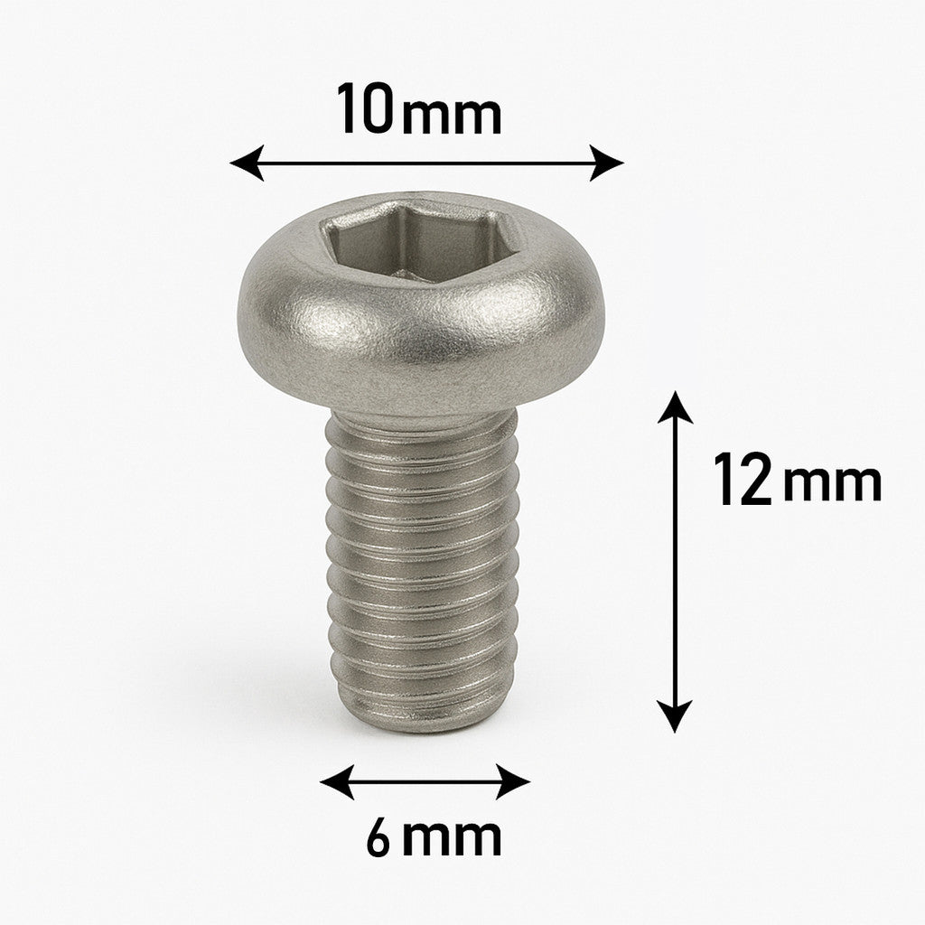 Kit Parafusos Allen 6mm x 12mm Inox para Carenagem de Moto Honda Bmw Yamaha Kawasaki