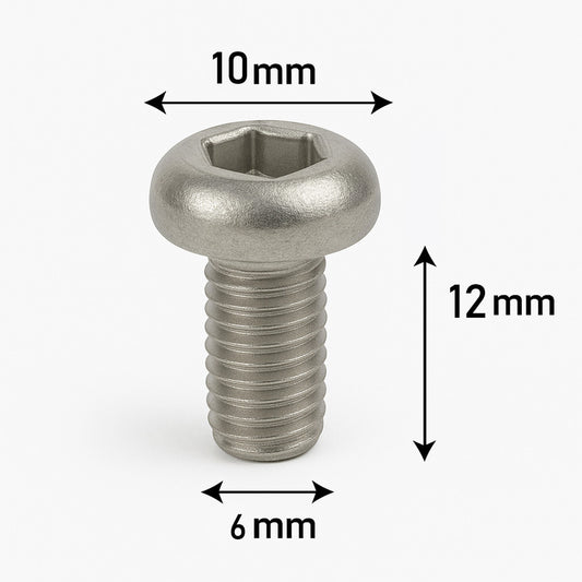 Kit Parafusos Allen 6mm x 12mm Inox para Carenagem de Moto Honda Bmw Yamaha Kawasaki