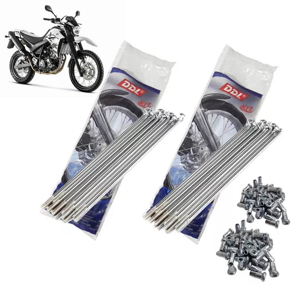 Jogo Raios Roda Dianteira + Traseira Xt 600 Xt 660 DDL 4MM Cromados