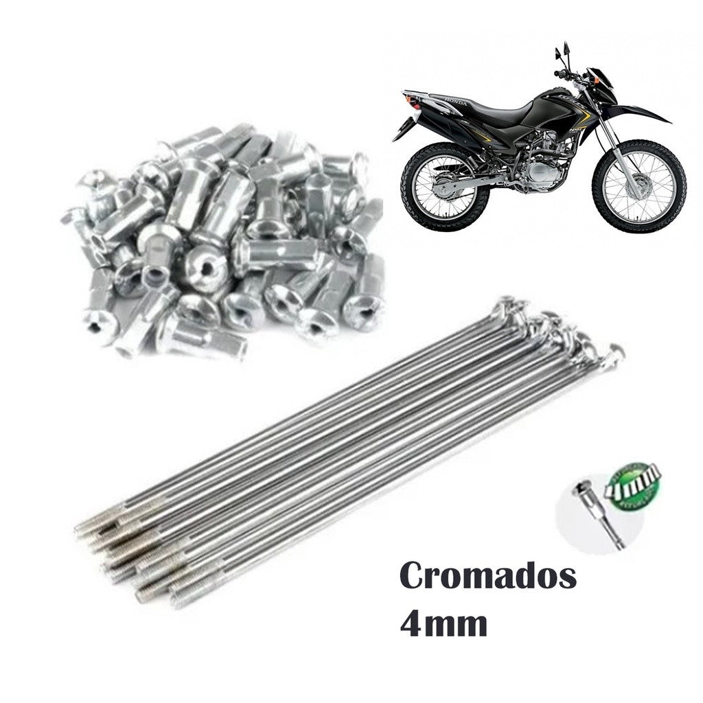 Jogo Raios Dianteiro Max 4mm Bros 125 Bros 150 Freio Tambor