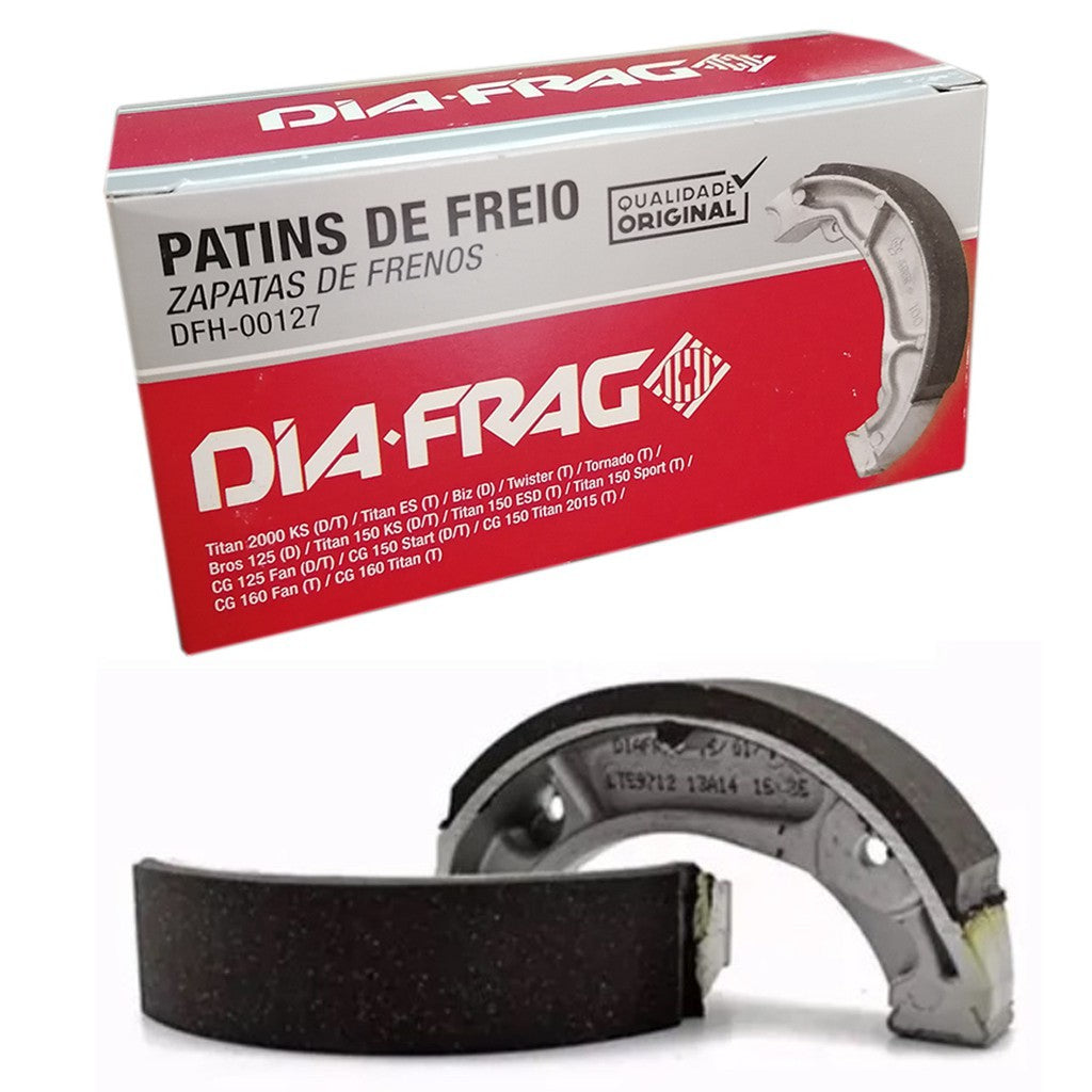 Pastilha Freio Dianteira + Lona Patins Traseiro Cg Titan Cargo Fan 125 150 160 Mix Esd Ex Sem Comb Brake 2009 Ate 2018