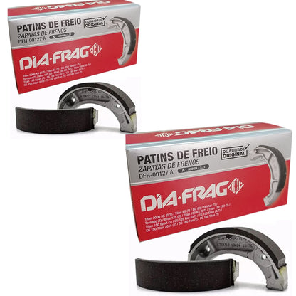 Lona Patins de Freio Roda Dianteira + Traseira Titan 125 Titan 150 Titan 160 Fan 125 Fan 150 Fan 160 Start 160