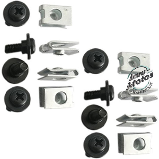 Kit 16 Pçs Presilhas Parafusos Carenagem Honda Titan 125 150 160 Fan 125 150 160