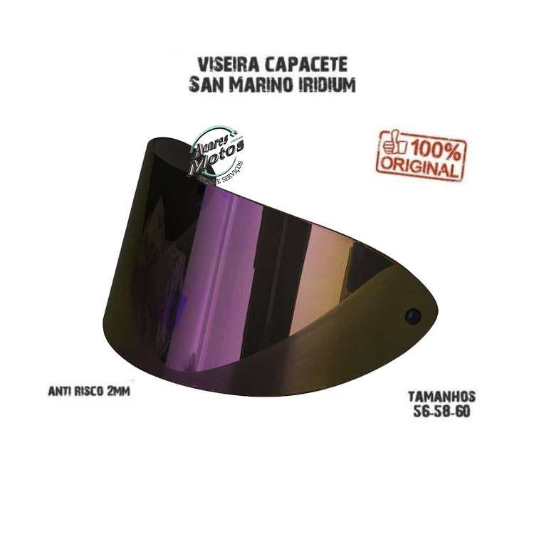 Lente Capacete Anti Risco San Marino Taurus Grossa 2mm Cromada Espelhada Camaleão Fumê Dourada