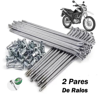 Jogo Raios Roda Dianteira + Traseira Bros 160 2015 Até 2022