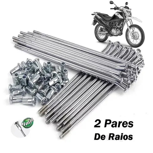 Jogo Raios Roda Dianteira + Traseira Bros 160 2015 Até 2022