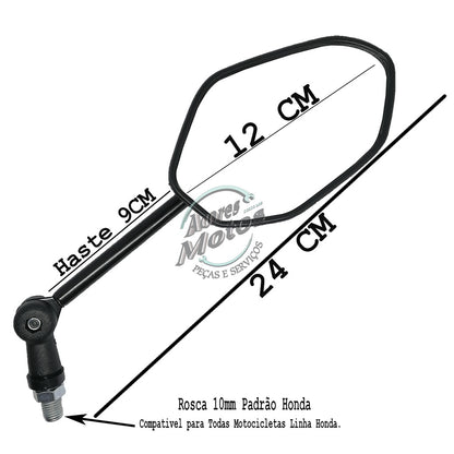 Par Espelho Retrovisor Mini Articulado Dobrável Com Catraca Modelo Titan 160 Fan 160 Start 160 2018