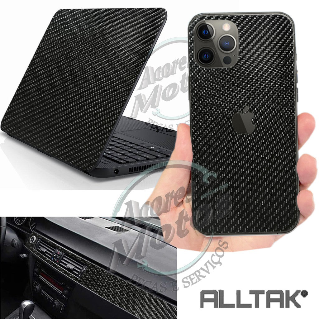 Adesivo Envelopamento Automotivo Fibra De Carbono Preto 4D Alltak