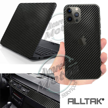 Adesivo Envelopamento Automotivo Fibra De Carbono Preto 4D Alltak