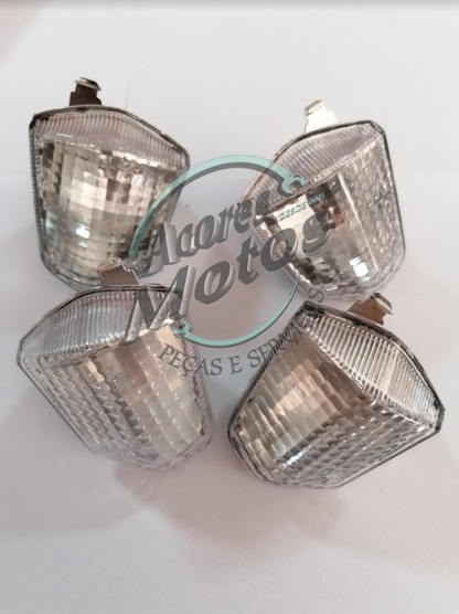 Kit 4 Lentes Pisca Seta Honda Pop 110i Fumê Cristal 2014 Ate 2025