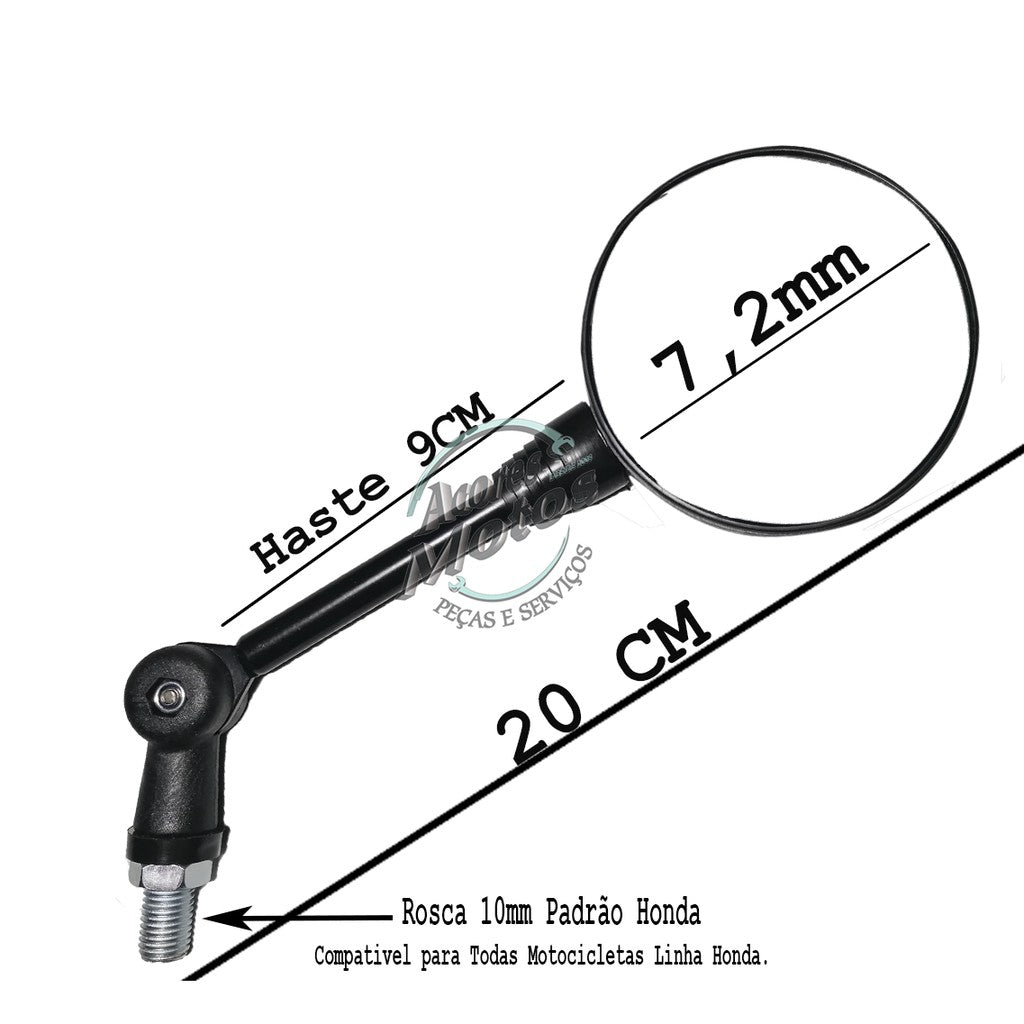 Retrovisor Articulado Par Bolinha Rosca Honda Full Blast