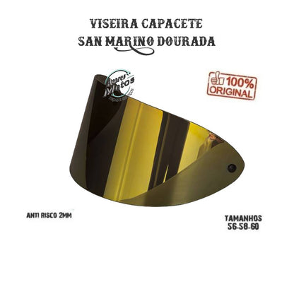 Lente Capacete Anti Risco San Marino Taurus Grossa 2mm Cromada Espelhada Camaleão Fumê Dourada
