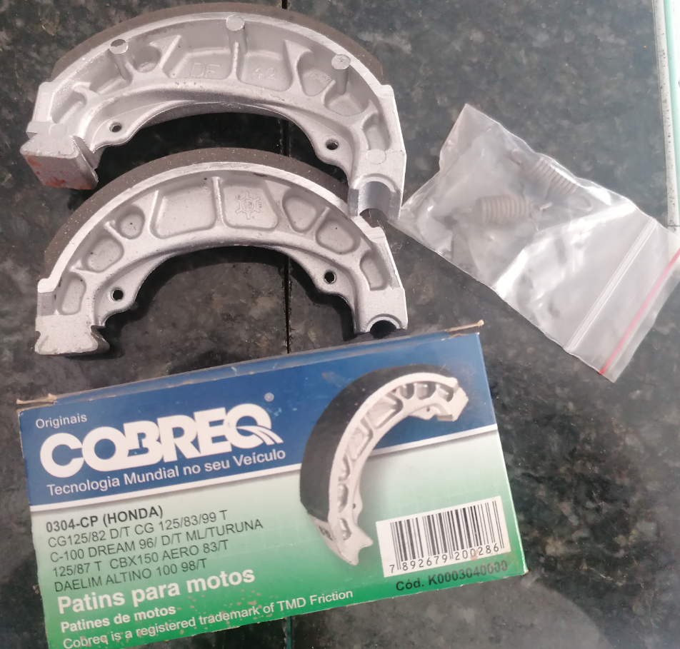 Patins Freio Traseira CG Titan 125 1977 Até 1999