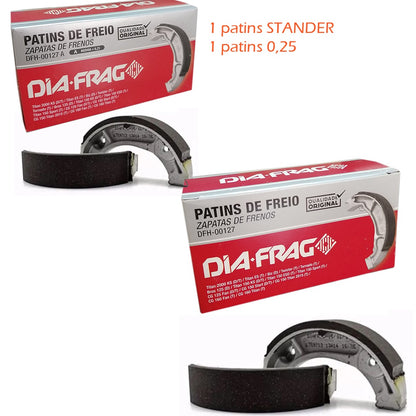 Lona Patins de Freio Roda Dianteira + Traseira Titan 125 Titan 150 Titan 160 Fan 125 Fan 150 Fan 160 Start 160