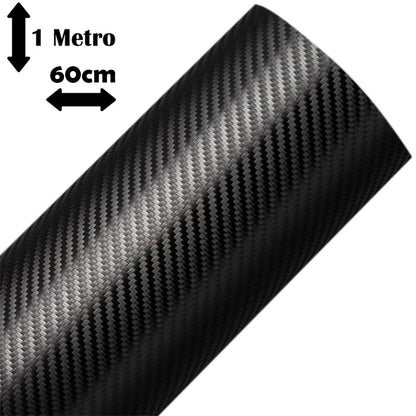 Adesivo Envelopamento Automotivo Fibra de Carbono Preto 3D