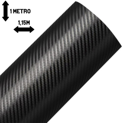 Adesivo Automotivo Fibra de Carbono Preto 3D
