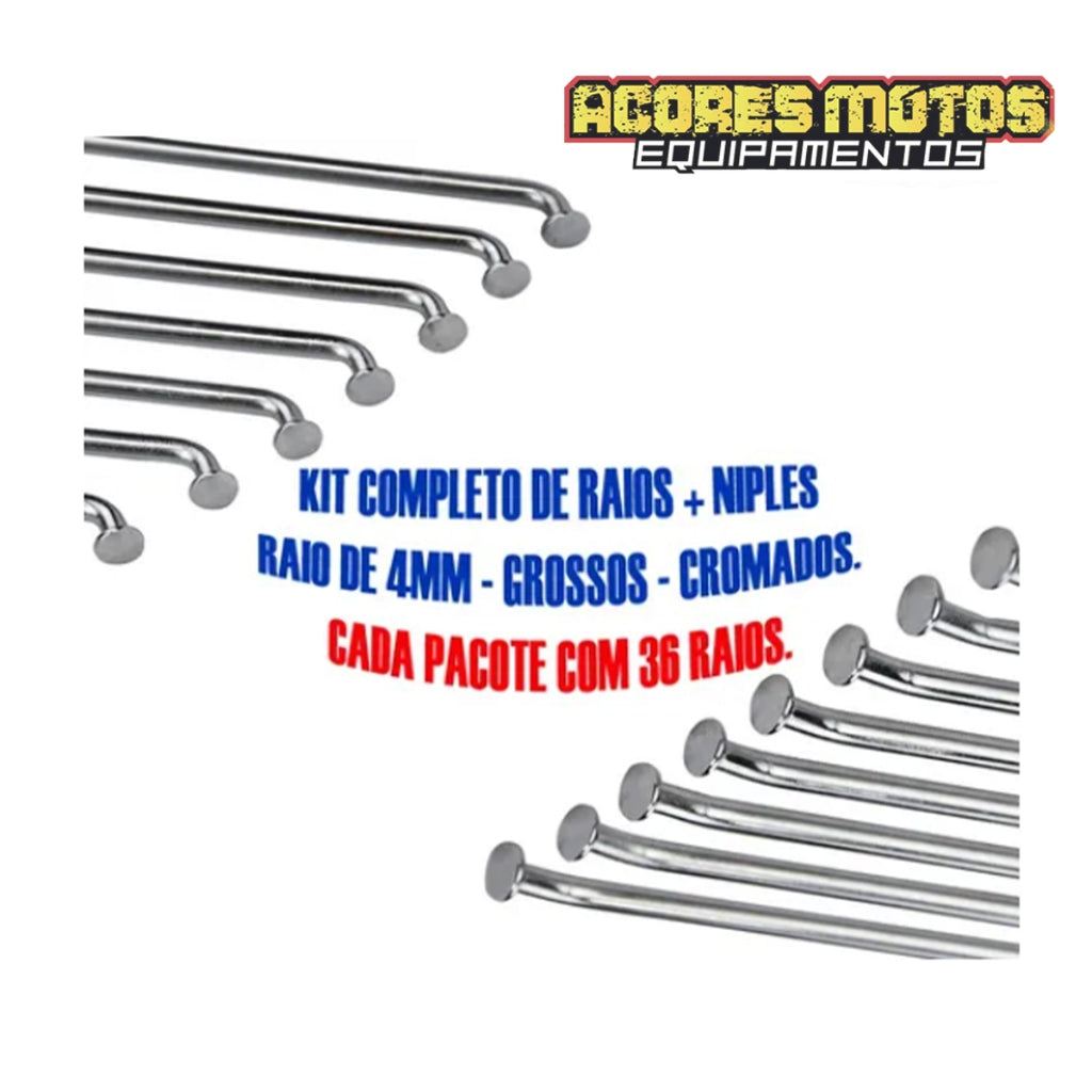 Jogo Raios Roda Dianteira + Traseira Bros 160 2015 Até 2022