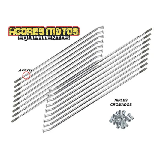 Jogo Raios Roda Dianteira + Traseira Bros 160 2015 Até 2022