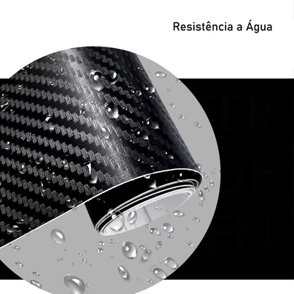 Fita adesiva 2m X 20cm Fibra De Carbono P/ Colunas Tablet Soleira Notebook