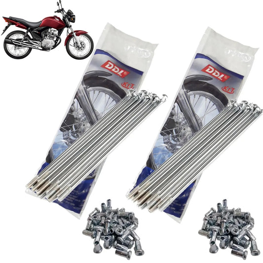 2 Jogo Raios Para Roda Dianteira Freio Disco + Traseira Titan 125 Titan 150 Titan 160 Fan 150 Fan 160