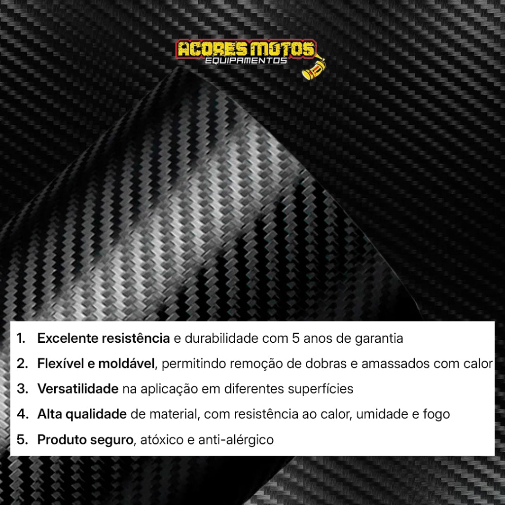 Adesivo Envelopamento Automotivo Fibra de Carbono Preto 3D