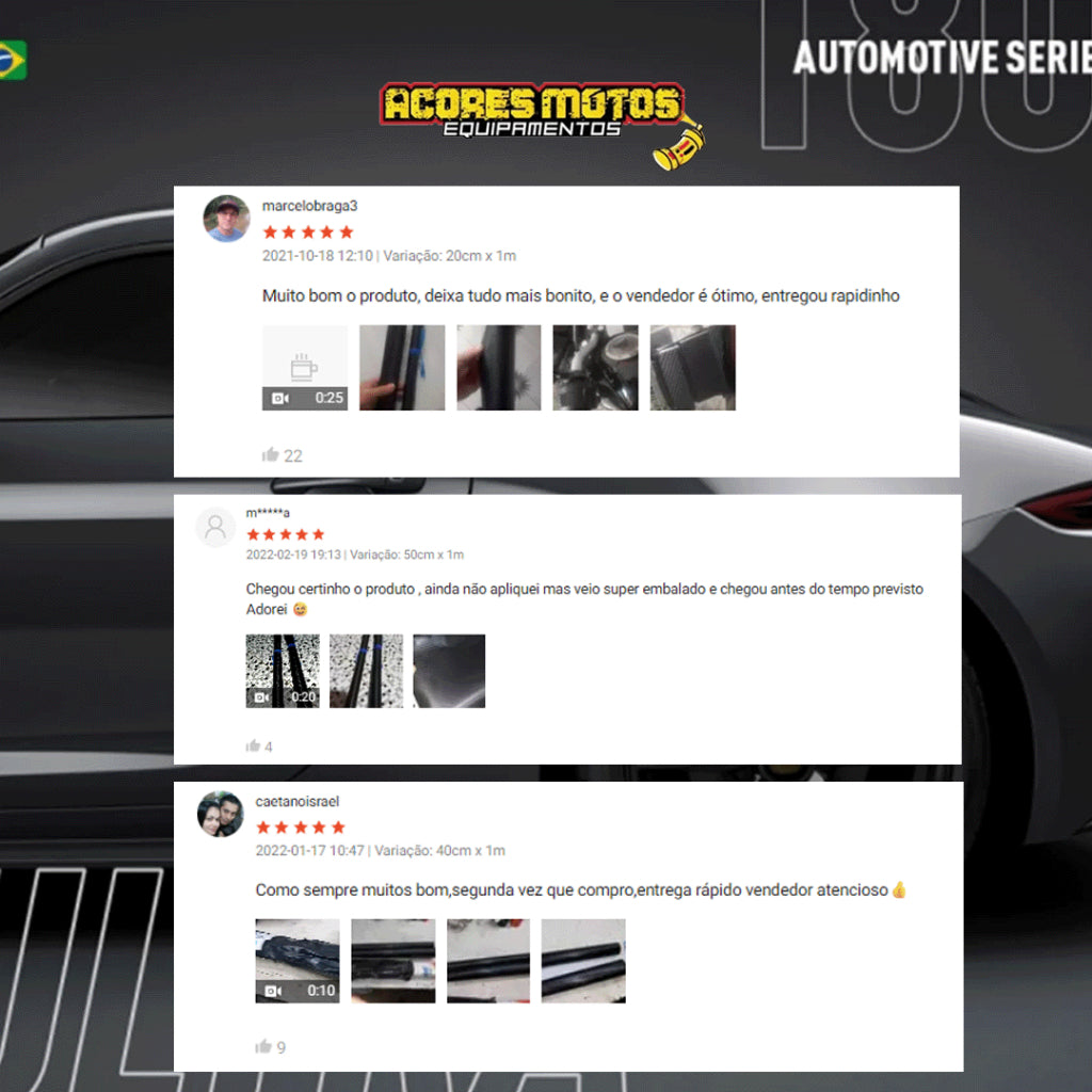 Adesivo Envelopamento Automotivo Fibra de Carbono Preto 3D