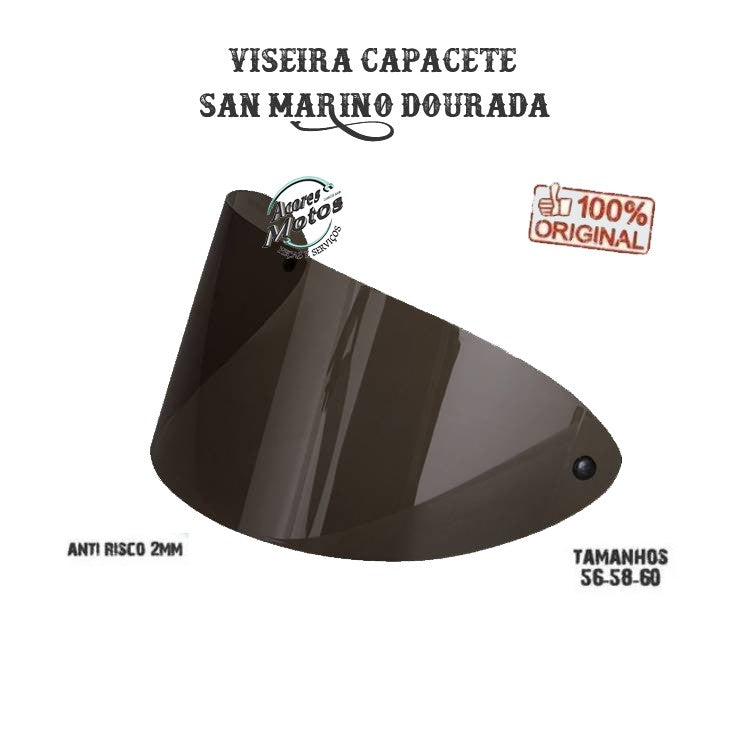 Lente Capacete Anti Risco San Marino Taurus Grossa 2mm Cromada Espelhada Camaleão Fumê Dourada