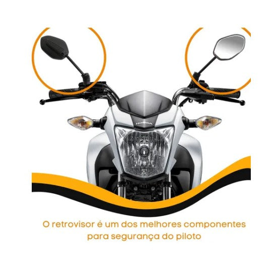 Par Espelho Retrovisor Mini Articulado Dobrável Com Catraca Modelo Titan 160 Fan 160 Start 160 2018