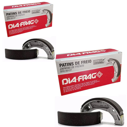 Lona Patins de Freio Roda Dianteira + Traseira Titan 125 Titan 150 Titan 160 Fan 125 Fan 150 Fan 160 Start 160