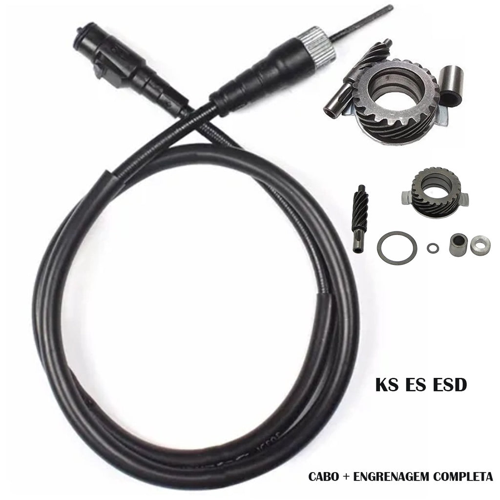 Cabo Velocimetro + Engrenagem Velocimetro Titan 150 Fan 150 2004 Até 2013 KS ES ESD