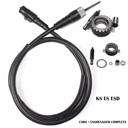 Cabo Velocimetro + Engrenagem Velocimetro Titan 150 Fan 150 2004 Até 2013 KS ES ESD