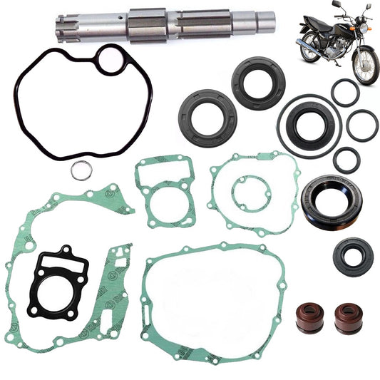 Eixo Píão + Jogo Juntas + Retentores Titan 125 Fan 125 2000-2008