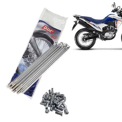 Jogo Raios Traseiro DDL 4mm Cromado Bros 160 Freio a Disco 4MM