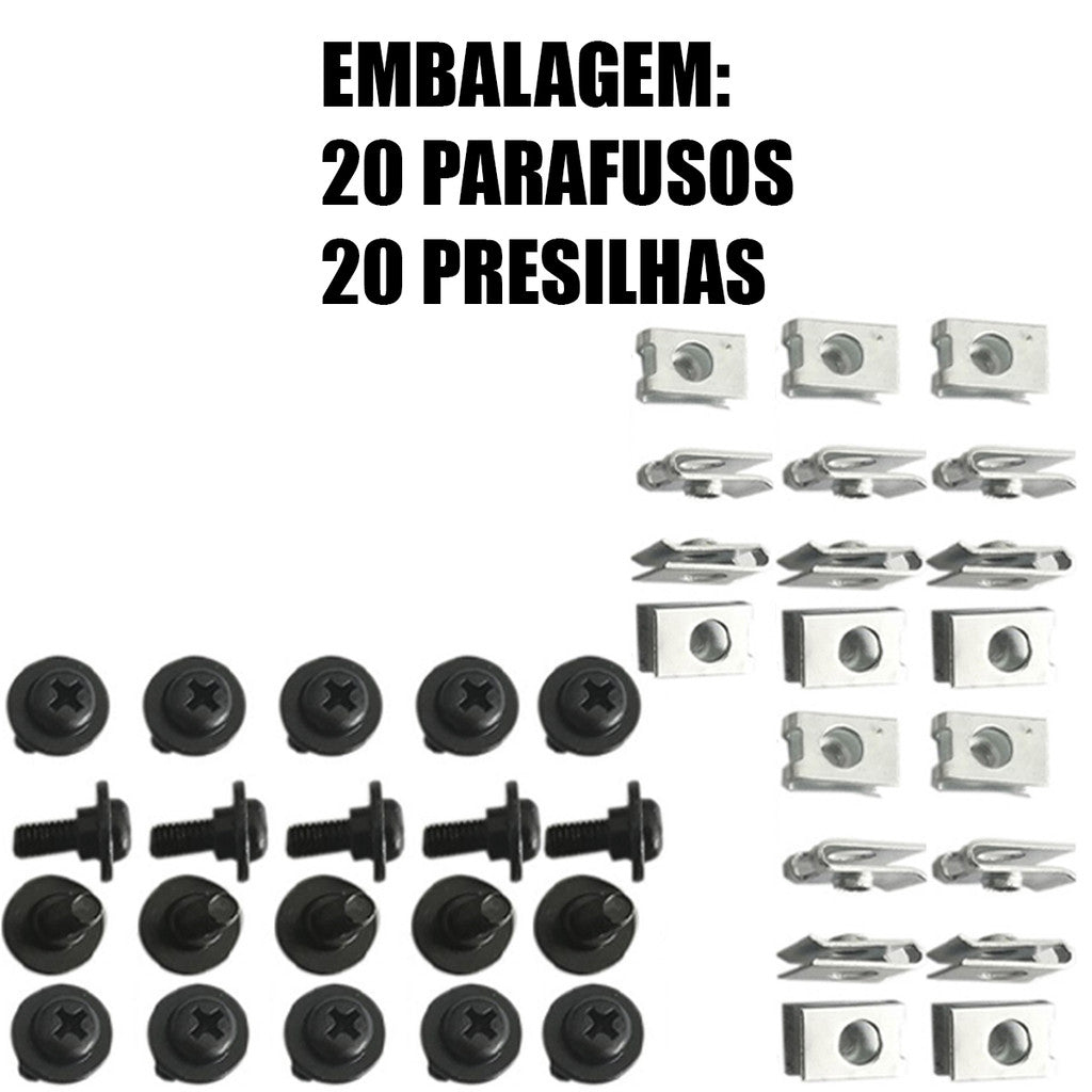 Kit 40 Pçs Presilhas Parafusos Carenagem Honda Titan 125 150 160 Fan 125 150 160 Biz 100 110 125
