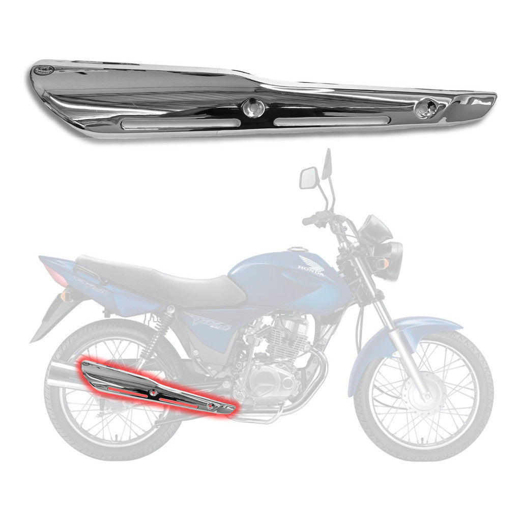 Protetor Escapamento Cromado Titan 150 2004 Ate 2008 Fan 125 2009 Até 2013