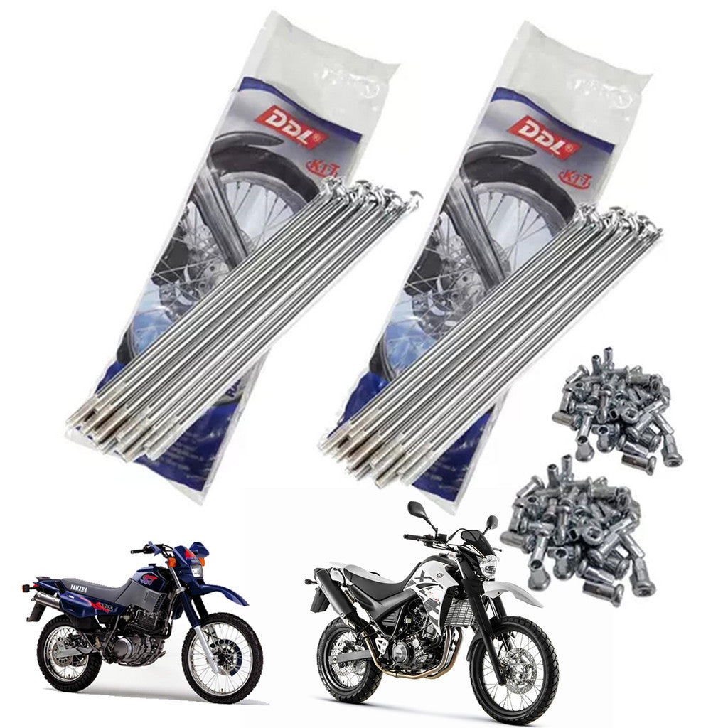 Jogo Raios Roda Dianteira + Traseira Xt 600 Xt 660 DDL 4MM Cromados