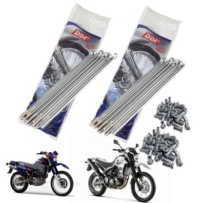 Jogo Raios Roda Dianteira + Traseira Xt 600 Xt 660 DDL 4MM Cromados