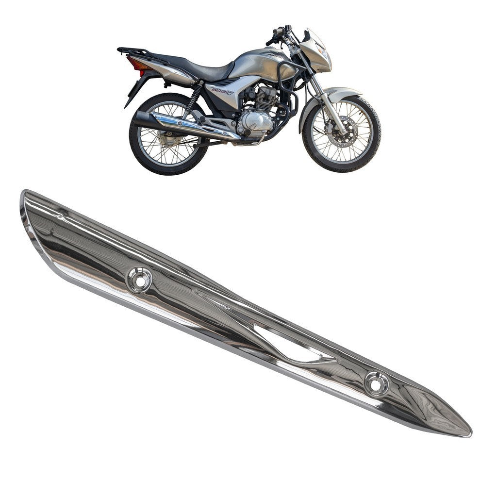 Protetor Escapamento Cromado Titan 150 2009 Ate 2013 Fan 150 2009 Ate 2013