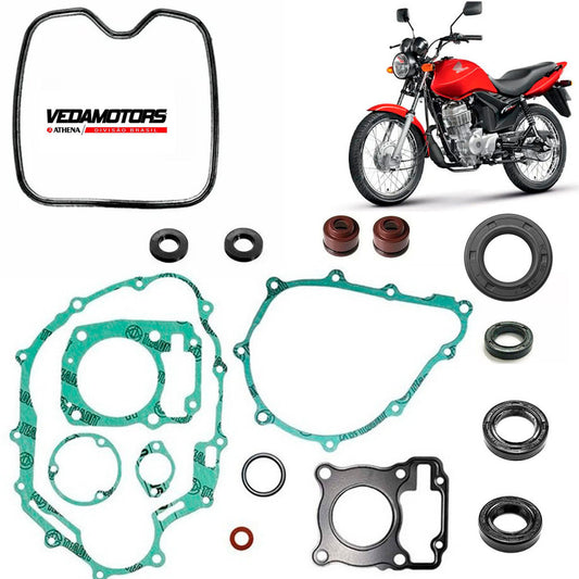 Eixo + Jogo Juntas + Retentores Completo Motor Fan 125 2009 Ate 2018 Vedamotors