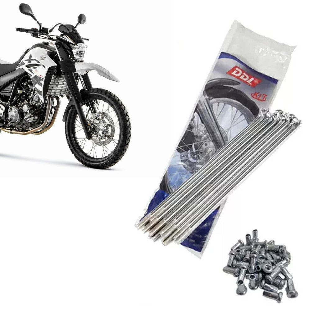 Jogo Raios Dianteiro DDL 4mm Cromado Xt 660 Freio a Disco 4MM