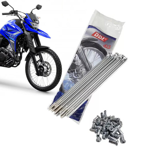 Jogo Raios Dianteiro Lander 250 Tenere 250 Xtz 125 DDL 4mm Cromado