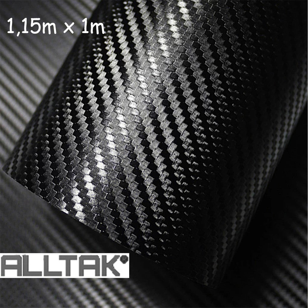 Adesivo Automotivo Fibra de Carbono Preto 3D
