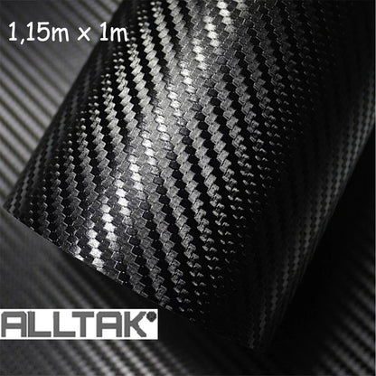 Adesivo Automotivo Fibra de Carbono Preto 3D