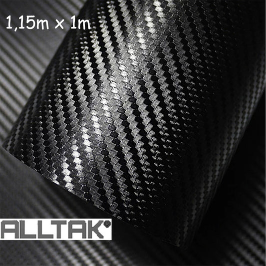 Adesivo Automotivo Fibra de Carbono Preto 3D