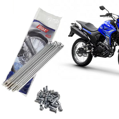 Jogo Raios Traseiro Xtz Lander 250 Tenere 250 DDL 4mm Cromado